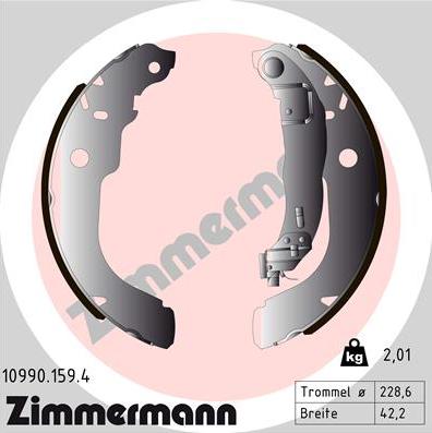 Zimmermann 10990.159.4 - Set saboti frana www.parts5.com