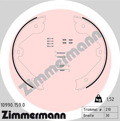 Zimmermann 10990.159.0 - Brake Shoe Set, parking brake www.parts5.com