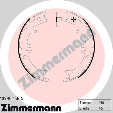 Zimmermann 10990.156.4 - Brake Shoe Set, parking brake www.parts5.com