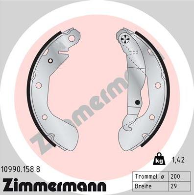 Zimmermann 10990.158.8 - Brake Shoe Set www.parts5.com