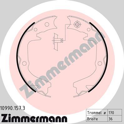 Zimmermann 10990.157.3 - Set saboti frana, frana de mana www.parts5.com