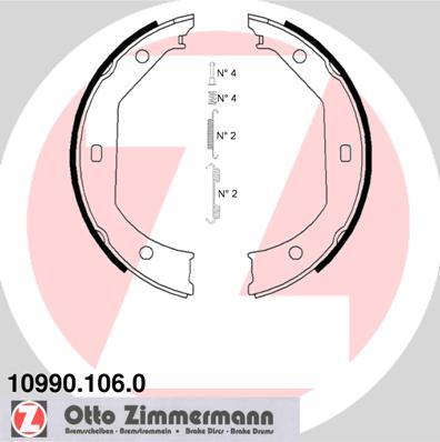 Zimmermann 10990.106.0 - Sada brzdových čelistí, parkovací brzda www.parts5.com