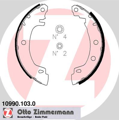 Zimmermann 10990.103.0 - Комплект тормозных колодок, барабанные www.parts5.com