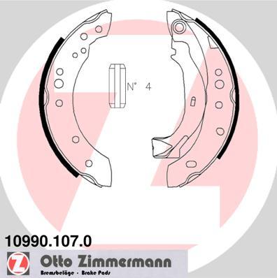 Zimmermann 10990.107.0 - Комплект тормозных колодок, барабанные www.parts5.com