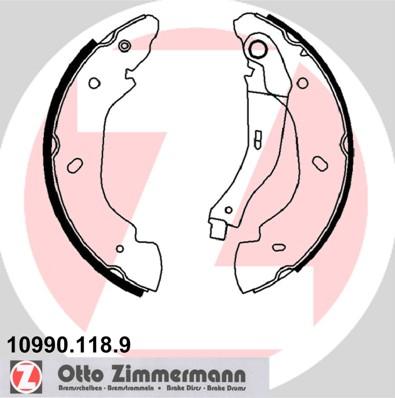 Zimmermann 10990.118.9 - Set saboti frana www.parts5.com