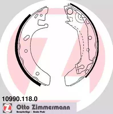 Zimmermann 10990.118.0 - Комплект тормозных колодок, барабанные www.parts5.com