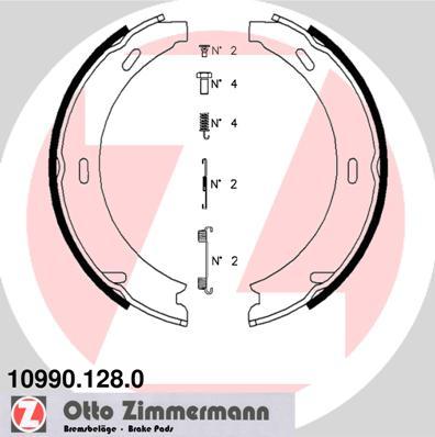 Zimmermann 10990.128.0 - Set saboti frana, frana de mana www.parts5.com