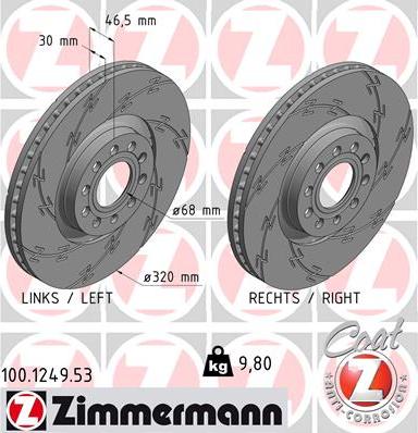 Zimmermann 100.1249.53 - Disc frana www.parts5.com