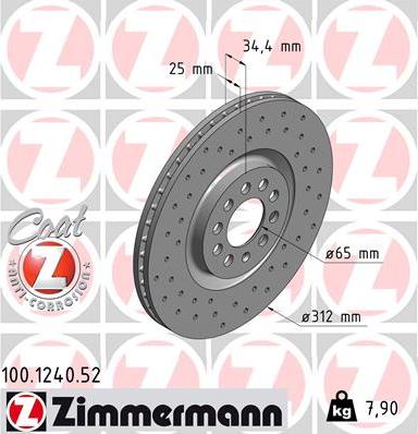 Zimmermann 100.1240.52 - Brake Disc www.parts5.com