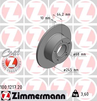 Zimmermann 100.1217.20 - Piduriketas www.parts5.com