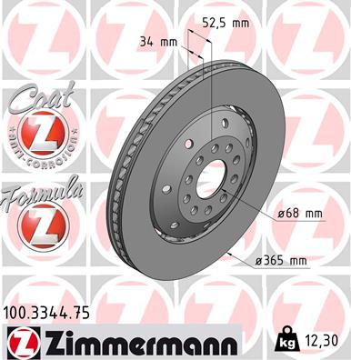 Zimmermann 100.3344.75 - Disc frana www.parts5.com