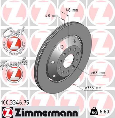 Zimmermann 100.3346.75 - Disc frana www.parts5.com