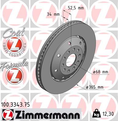 Zimmermann 100.3343.75 - Disc frana www.parts5.com