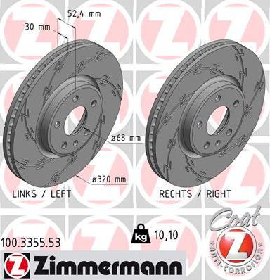 Zimmermann 100.3355.53 - Disco de freno www.parts5.com