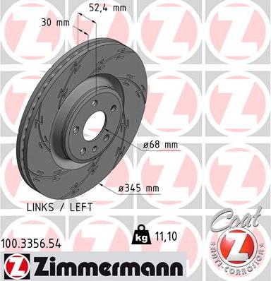 Zimmermann 100.3356.54 - Brake Disc www.parts5.com