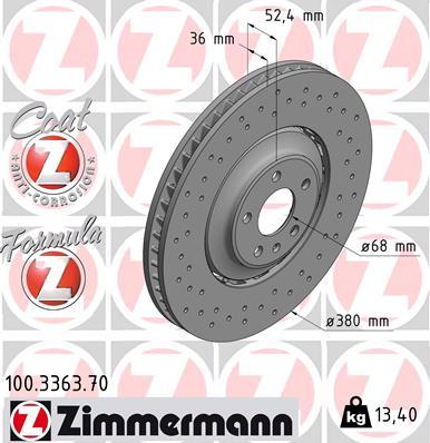 Zimmermann 100.3363.70 - Brzdový kotouč www.parts5.com