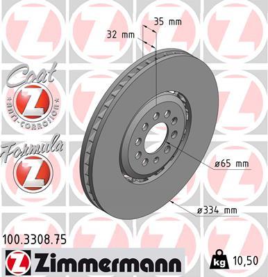 Zimmermann 100.3308.75 - Disc frana www.parts5.com