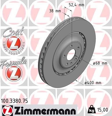 Zimmermann 100.3380.75 - Brzdový kotouč www.parts5.com