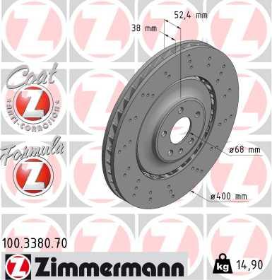 Zimmermann 100.3380.70 - Brake Disc www.parts5.com