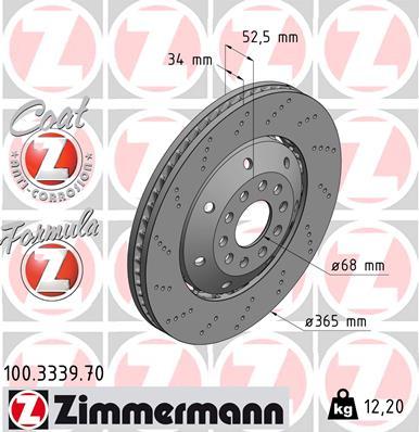 Zimmermann 100.3339.70 - Disc frana www.parts5.com