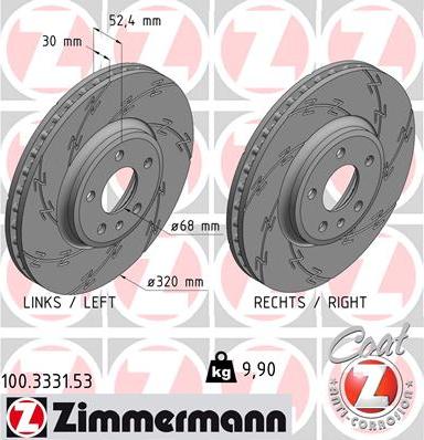 Zimmermann 100.3331.53 - Disco de freno www.parts5.com