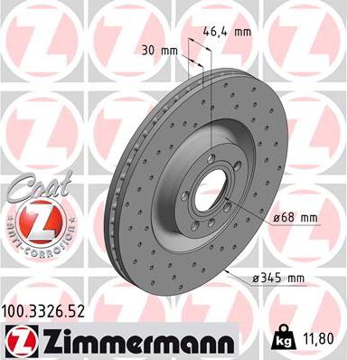 Zimmermann 100.3326.52 - Brake Disc www.parts5.com