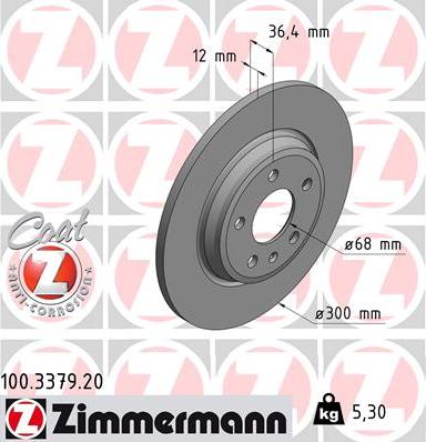 Zimmermann 100.3379.20 - Brake Disc www.parts5.com