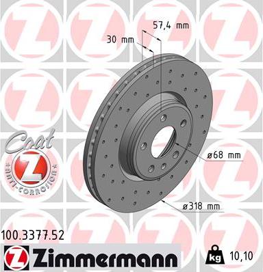 Zimmermann 100.3377.52 - Brake Disc www.parts5.com