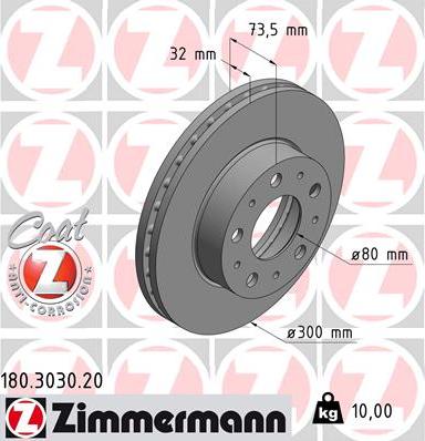 Zimmermann 180.3030.20 - Jarrulevy www.parts5.com