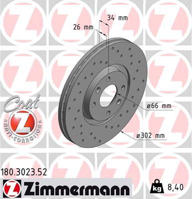 Zimmermann 180.3023.52 - Brake Disc www.parts5.com