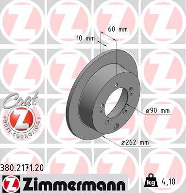 Zimmermann 380.2171.20 - Disque de frein www.parts5.com