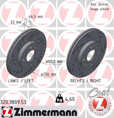 Zimmermann 320.3809.53 - Тормозной диск www.parts5.com