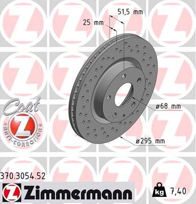 Zimmermann 370.3054.52 - Zavorni kolut www.parts5.com