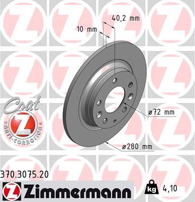 Zimmermann 370.3075.20 - Disc frana www.parts5.com