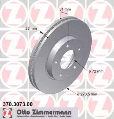 Zimmermann 370.3073.00 - Brake Disc www.parts5.com