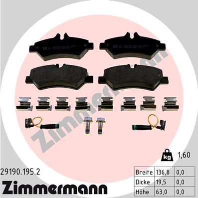 Zimmermann 29190.195.2 - Juego de pastillas de freno www.parts5.com