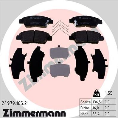 Zimmermann 24979.165.2 - Brake Pad Set, disc brake www.parts5.com