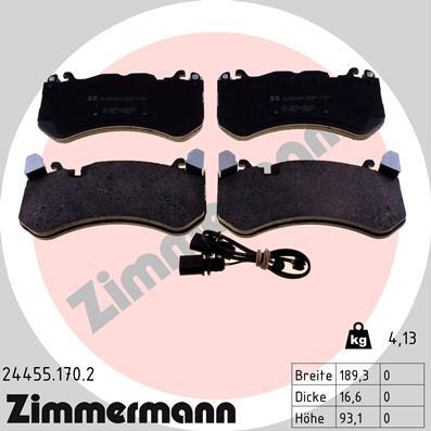 Zimmermann 24455.170.2 - Σετ τακάκια, δισκόφρενα www.parts5.com