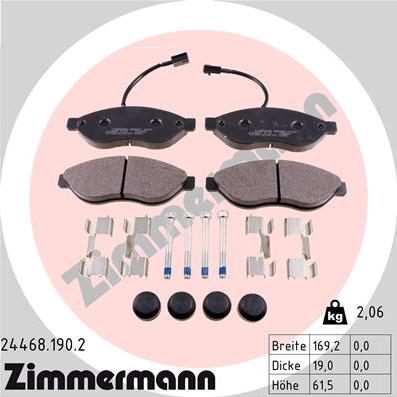 Zimmermann 24468.190.2 - Set placute frana,frana disc www.parts5.com