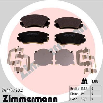 Zimmermann 24415.190.2 - Brake Pad Set, disc brake www.parts5.com