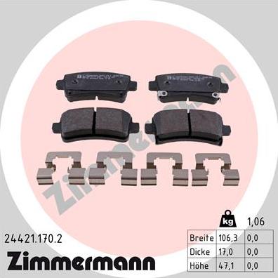 Zimmermann 24421.170.2 - Set placute frana,frana disc www.parts5.com