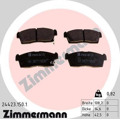 Zimmermann 24423.150.1 - Set placute frana,frana disc www.parts5.com