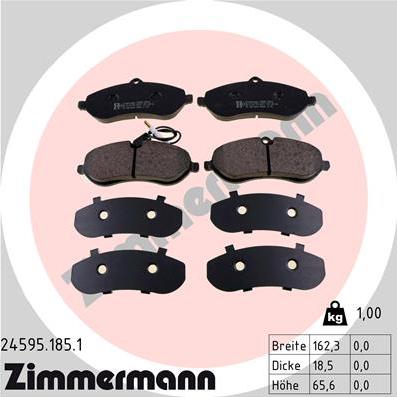 Zimmermann 24595.185.1 - Brake Pad Set, disc brake www.parts5.com