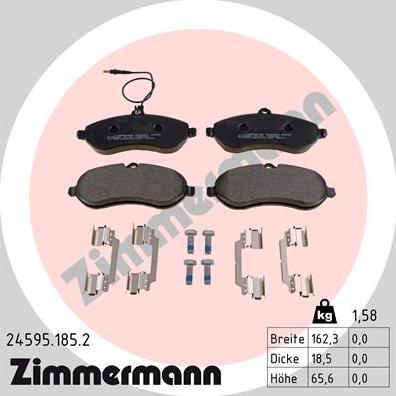 Zimmermann 24595.185.2 - Brake Pad Set, disc brake www.parts5.com