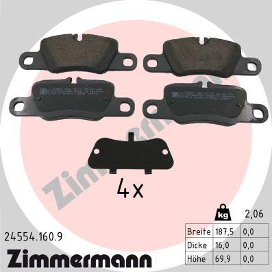 Zimmermann 24554.160.9 - Brake Pad Set, disc brake www.parts5.com