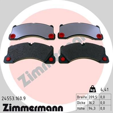 Zimmermann 24553.160.9 - Brake Pad Set, disc brake www.parts5.com