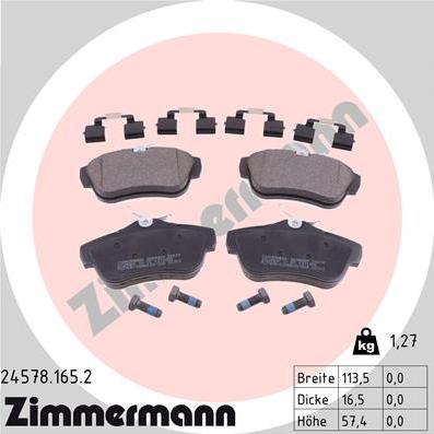 Zimmermann 24578.165.2 - Brake Pad Set, disc brake www.parts5.com