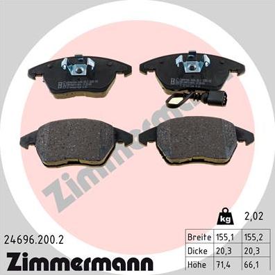 Zimmermann 24696.200.2 - Σετ τακάκια, δισκόφρενα www.parts5.com