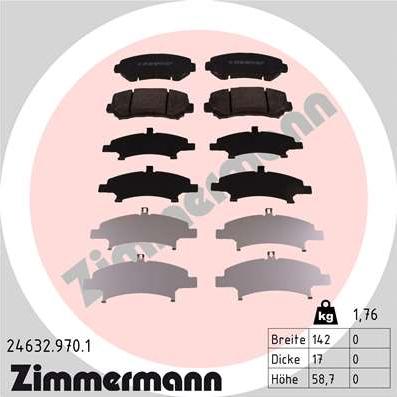 Zimmermann 24632.970.1 - Set placute frana,frana disc www.parts5.com