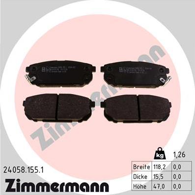 Zimmermann 24058.155.1 - Set placute frana,frana disc www.parts5.com